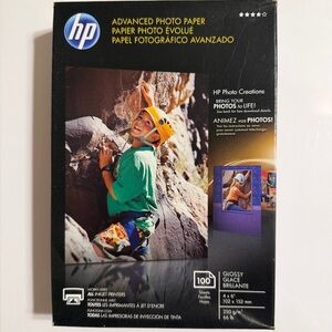 HP Glossy White Advanced Photo Paper 100 Sheets. 4x6